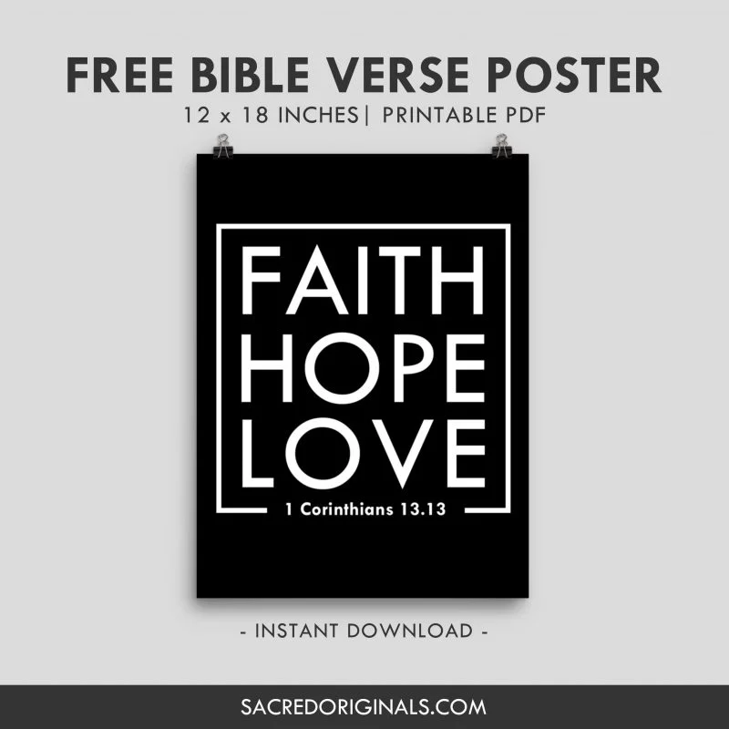 faith hope love free christian poster