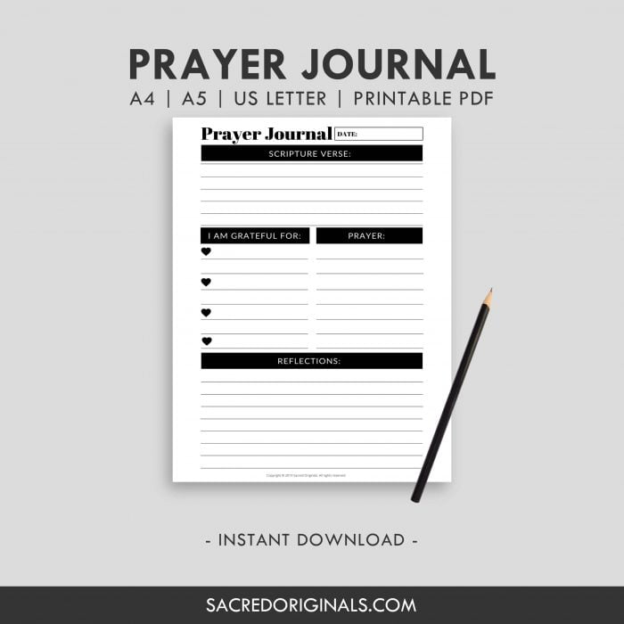 Prayer Journal Planner Insert