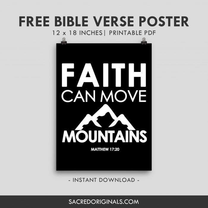 faith can move mountains free christian poster
